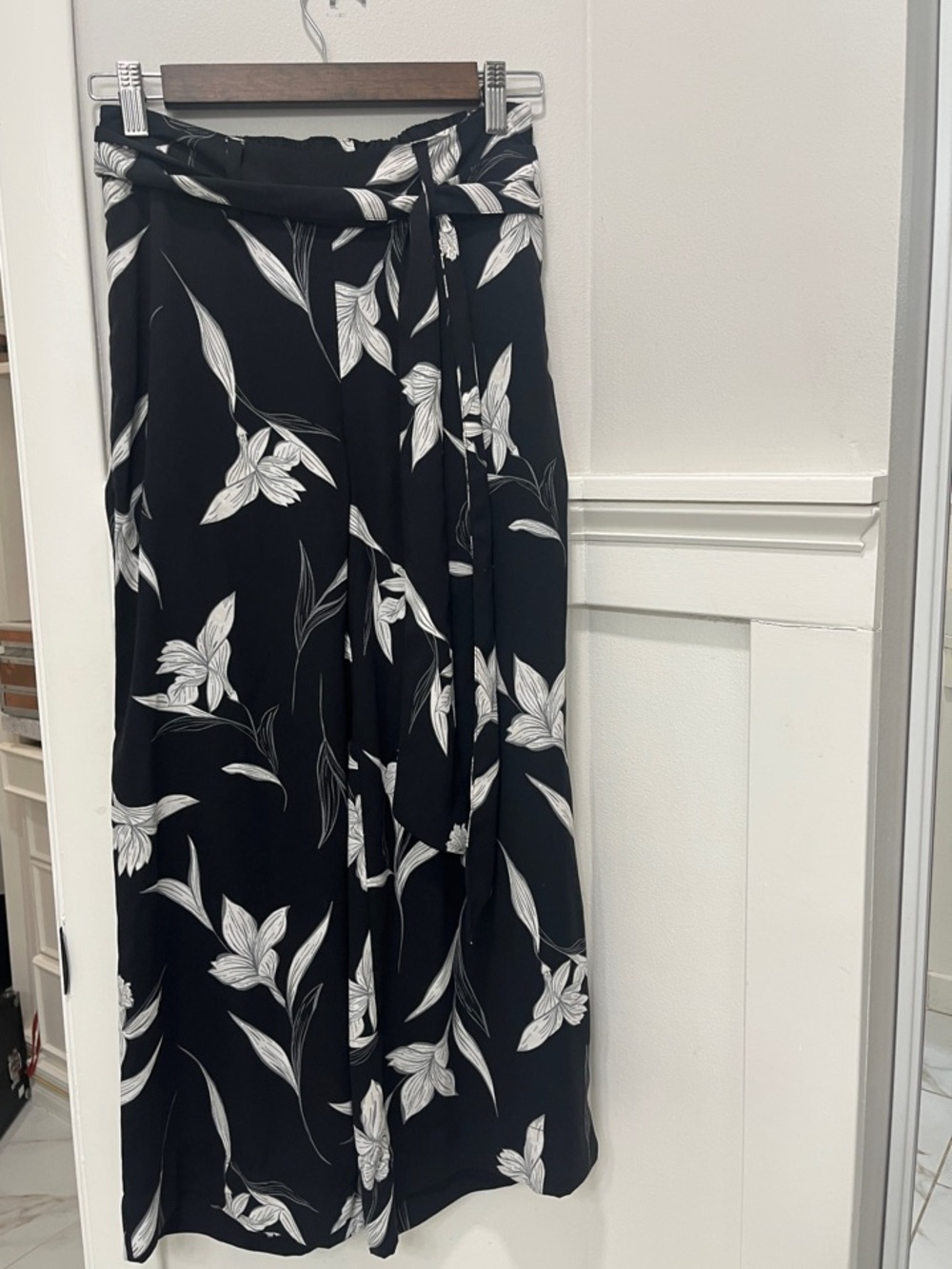 A new day Black & White Floral Wide-Leg Pants
